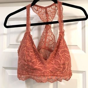 Blush Pink Lace Razorback Bralette Size XL